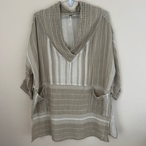 Free People Striped Long Sleeve Pullover Tunic Size M - Picture 1 of 11